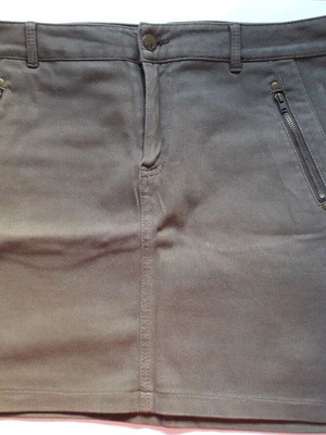 Marks & Spencer short denim skirt, khaki, size 12 UK