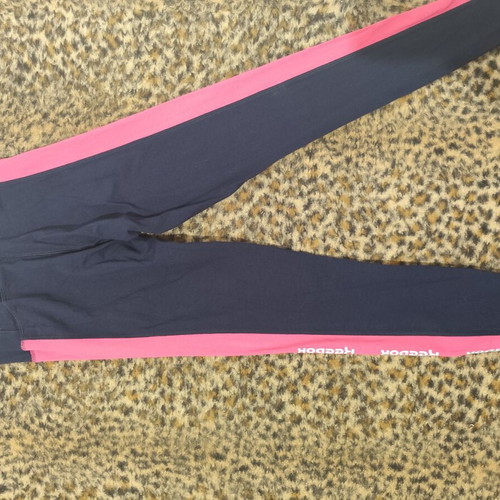 Reebok cotton leggings new, blue with pink stripes, XS