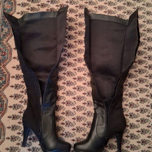 Boots No. 36 like new, height 61 cm, heel 9 cm, black