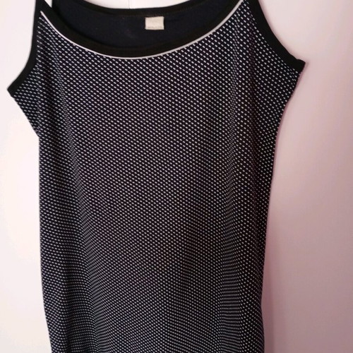 Summer dress elastic black with white polka dots like new