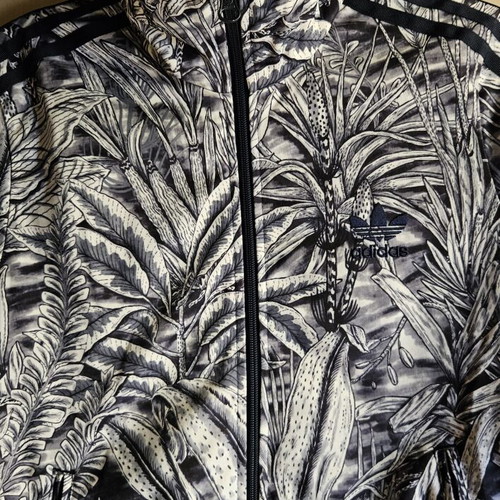 Adidas black and white jacket, size S