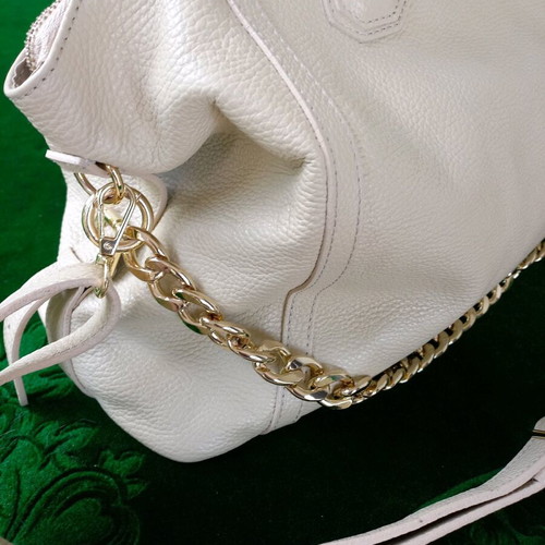 Xl size handbag like new, ecru with gold chain