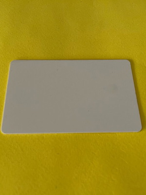 White plastic card with chip used