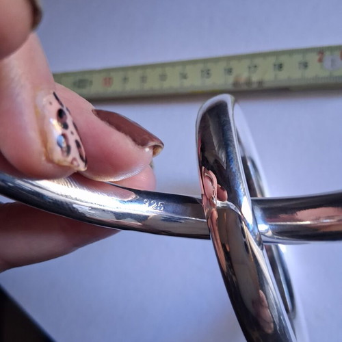 Double 925 silver bracelets like new, 7cm