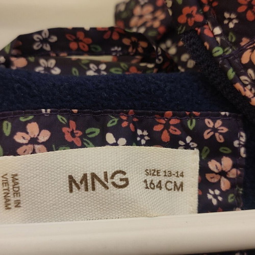 Mango Kids Floral Puffer Jacket Hooded Like New, Size 13-14 Yrs