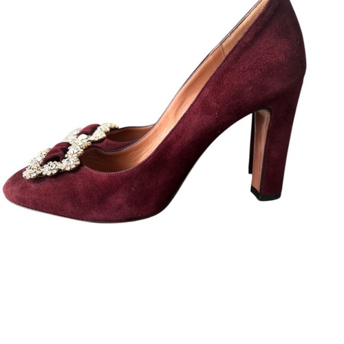 Oxitaly Fratelli Russo pumps new with rhinestone buckle, suede