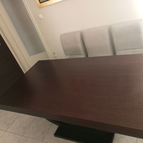 Dining table with 6 chairs used, dimensions 1.80x1.00 with extension
