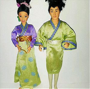 Barbie Mattel Disney Mulan and Shang 1997 dolls