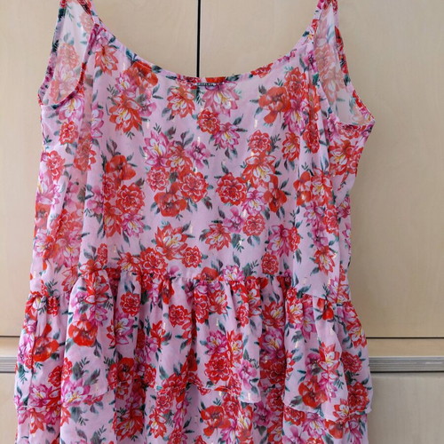 Replay Floral Cami Top L Made in Italy, new, multicolor with lurex