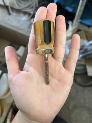 Mini screwdrivers used, small worn set
