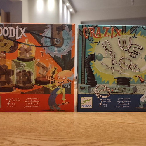 Djeco Woodix and Crazix wooden and metal puzzles like new