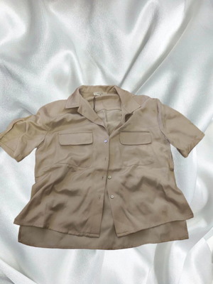 Meisie satin shirt new beige