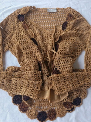 Angela Nicole crochet top and cardigan set, size Medium, like new