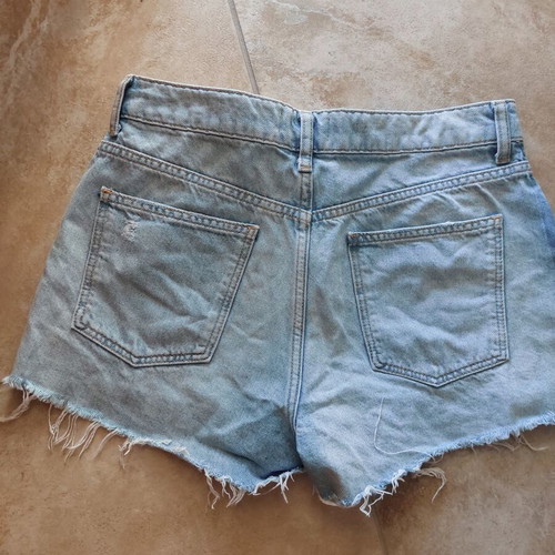 Bershka shorts size 38 like new, blue with fringes