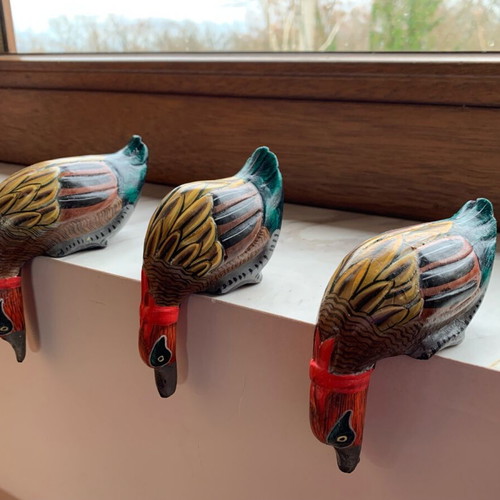 Wooden decorative ducks pack of 3, handmade new