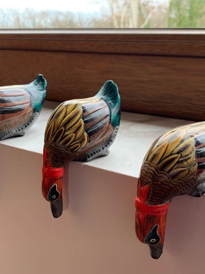 Wooden decorative ducks pack of 3, handmade new