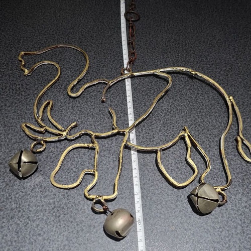 Handmade Metal Wall Decor Elephant Wind Chime used