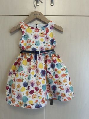 Colorful dress floral with belt like new Balloon Chic No2