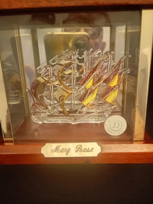Mary Rose Collectible Glass Ship in Display Case like new