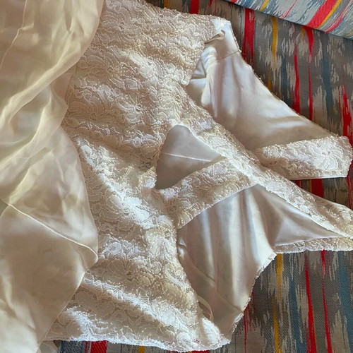 Vintage lace and organza dress like new, size XXXL, white