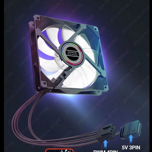 Jeyi 2x ARGB Fan 120mm AURA Ultra Silent with controller and remote new