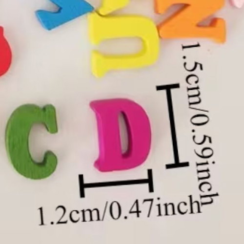Wooden colorful alphabet letters set of 100 pieces new