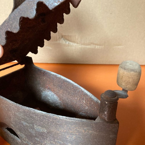 Antique charcoal iron used, collectible