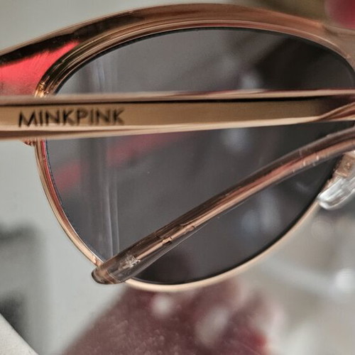 Sunglasses Mink Pink like new, gold mirror