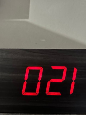 Digital table clock with alarm and radio