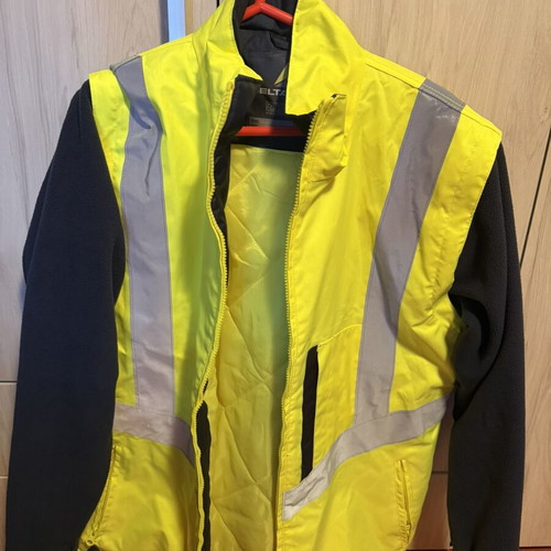 Delta Plus work jacket hi-vis yellow black fleece sleeves new
