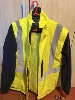 Delta Plus work jacket hi-vis yellow black fleece sleeves new
