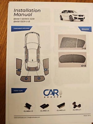 BMW F20 car shades used for side and rear windows
