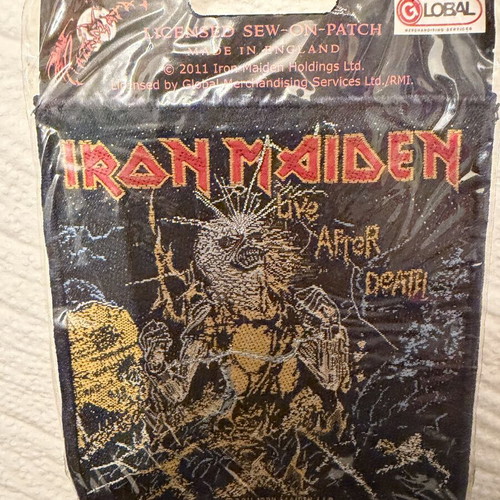 Iron Maiden Live After Death vintage 80s flag with patch, new
