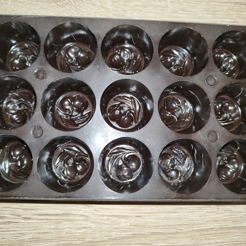 Professional Chocolate Mold with 15 Cherry Embossed Cavities, Like New
