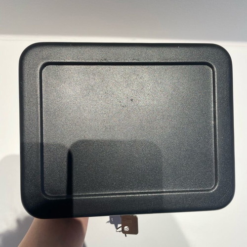 Portable cash box with 2 keys like new, metal, black matte