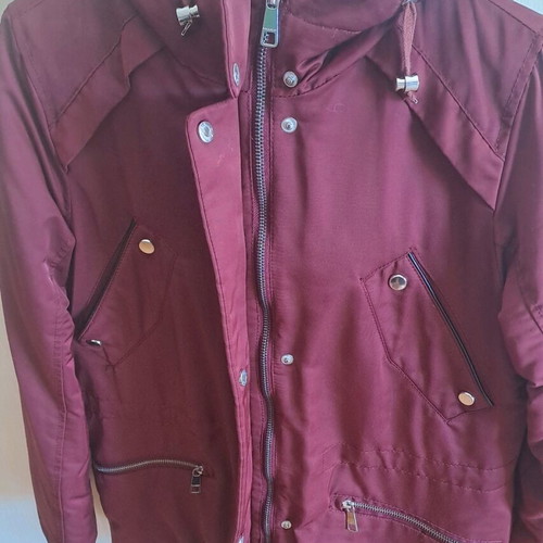 Pull & Bear women's jacket like new, burgundy with hood