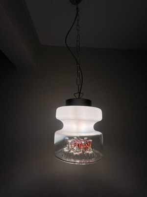 Mid-Century Modern Murano Handmade Glass Pendant Light like new with rewired cable