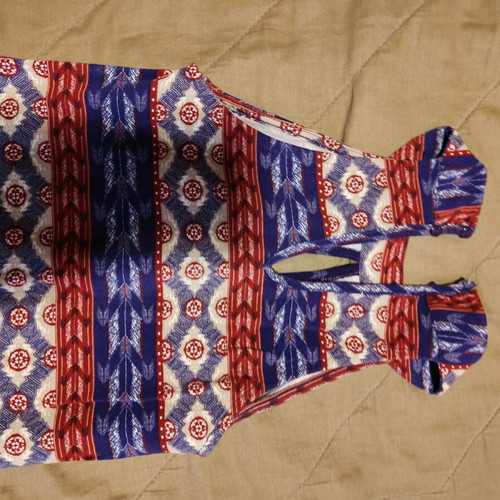 Boho print dress elastic, fits S, like new
