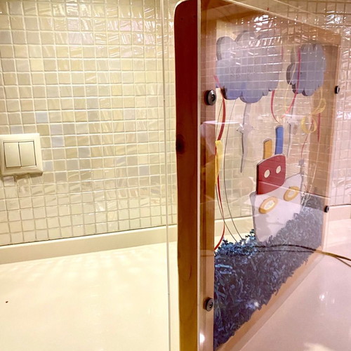 Wall lamp panel used made of plexiglass