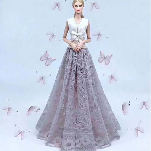 Doll Dress Autumn maxi lace dress and jacket for 29cm dolls new