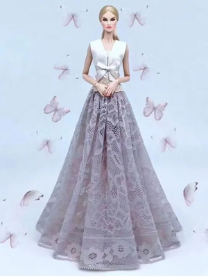 Doll Dress Autumn maxi lace dress and jacket for 29cm dolls new