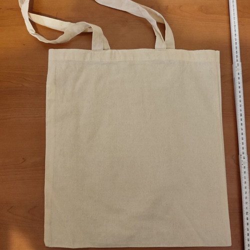 Cotton shoulder bag beige new, 370x410 mm