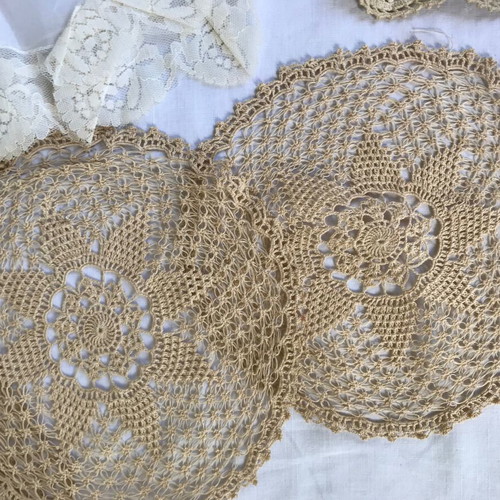 Set of handmade embroidery used, antique