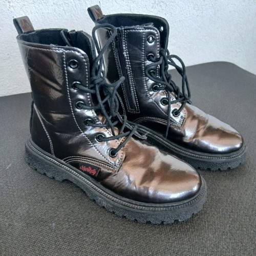 Marikelly kids combat boots No.33 like new, grey silver