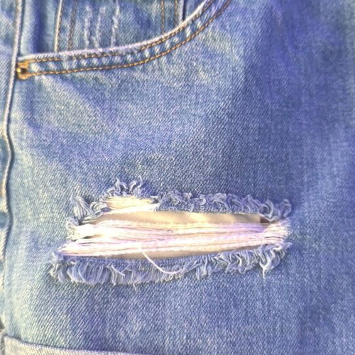 Pull & Bear denim shorts with rips, size small, like new