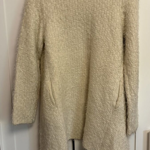 Long beige cardigan with fringes like new, size L