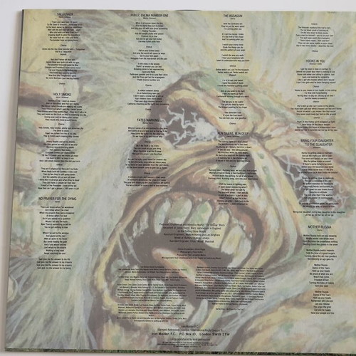 Iron Maiden No Prayer for the Dying LP used, original 1990 first press