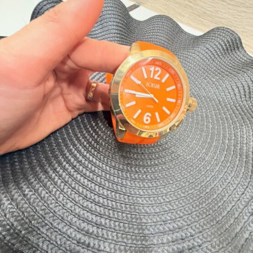 Loisir women's wristwatch like new, orange and gold