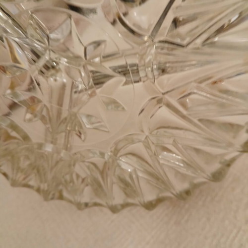 Vintage ornevier glass platter with 3 compartments