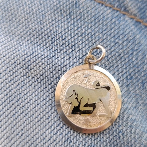 925 Silver Taurus Zodiac Pendant